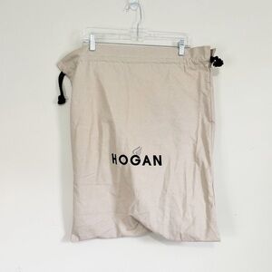 HOGAN Gray 100% Cotton Logo Drawstring Dust Bag Bags Shoes Accessories 20”X24”